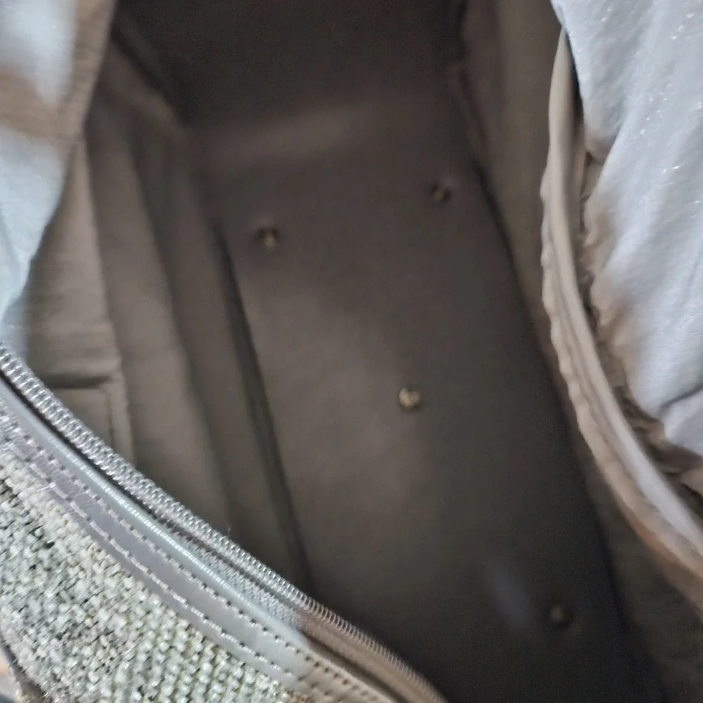 Vintage Sasson Tweed Shoulder Travel Bag Carry-On Duffle - Grey / Brown